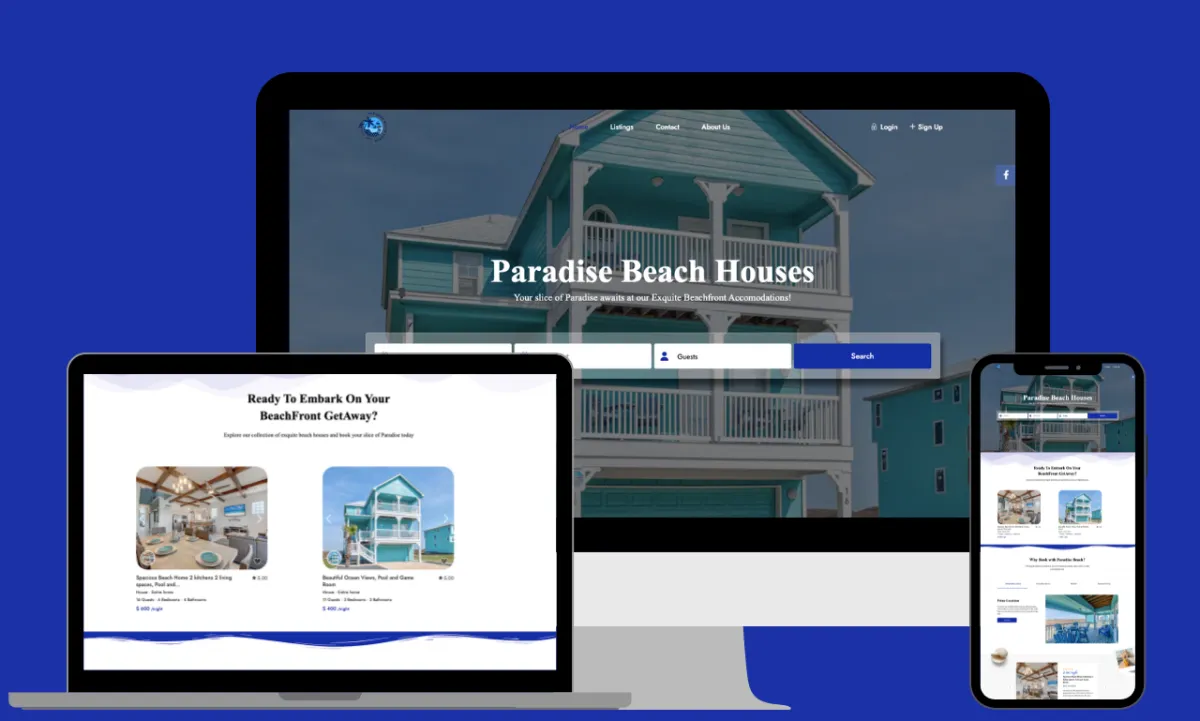 build vacation rental website like airbnb, ownerrez, vrbo, booking, host away