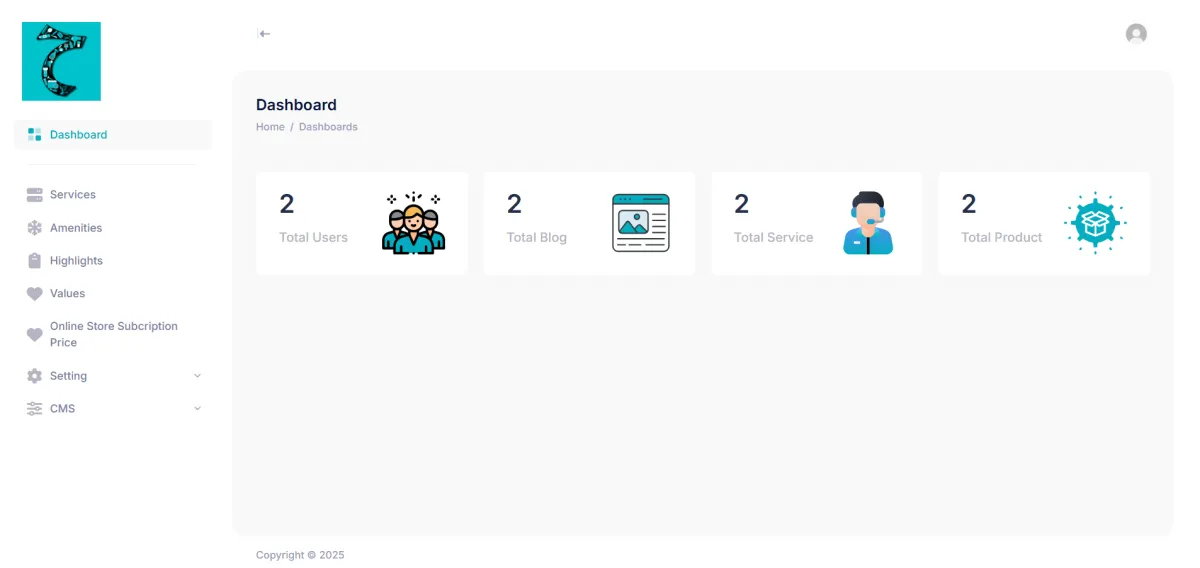 Develop a dynamic CMS System with professional Admin Dashboard for your website